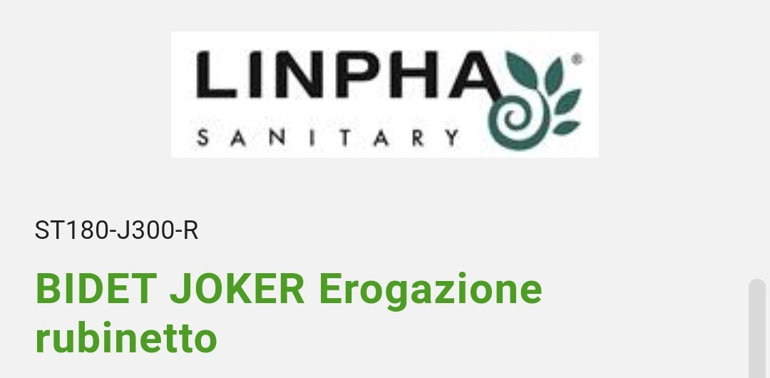 Bidet Joker Erogazione Rubinetto Linpha