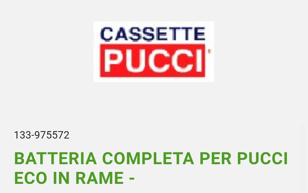 Batteria Completa x Pucci Eco in Rame Pucci