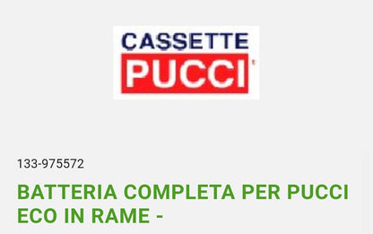 Batteria Completa x Pucci Eco in Rame Pucci