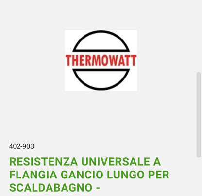 Resistenza Universale a Flangia Gancio x Scaldabagno Termowatt