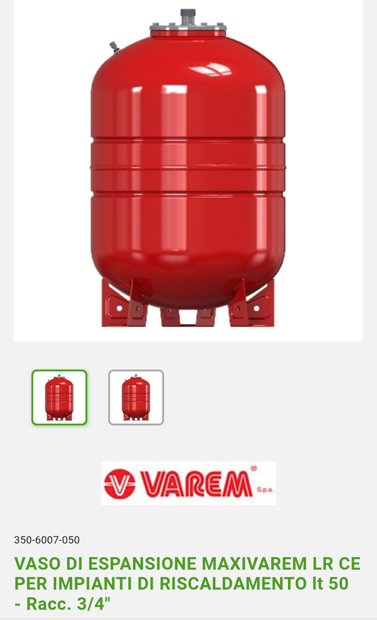 Vaso Espansione Lt.50 Racc.3/4" Varem