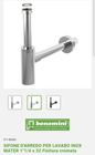 Sifone D'Arredo x Lavabo Inox 1"1/4x32 Fin.Cromata Bonomini