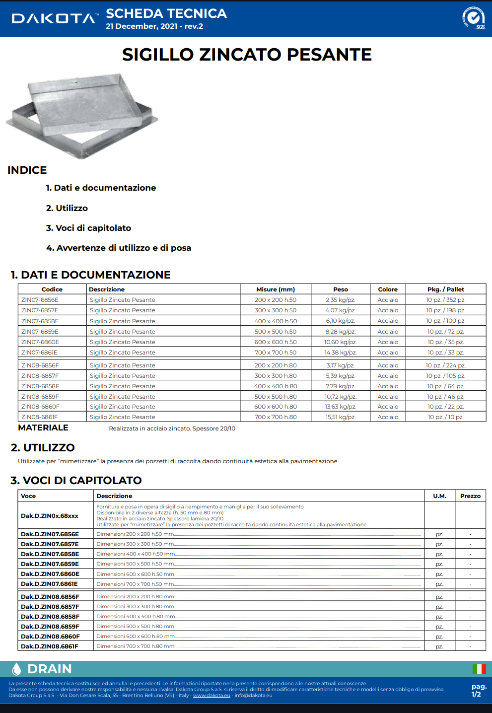 Sigillo Zincato 23x23 Pesante