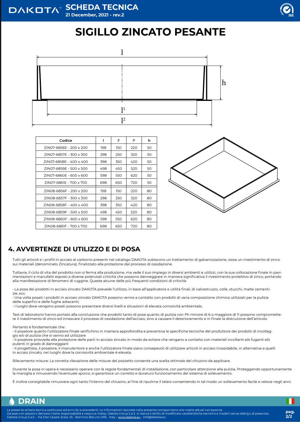 Sigillo Zincato 23x23 Pesante