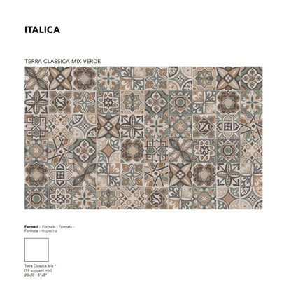 Terra Classica Mix Verde 20x20 Cir Ceramiche