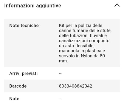 Kit Pulizia Canne Fumarie 5 Metri