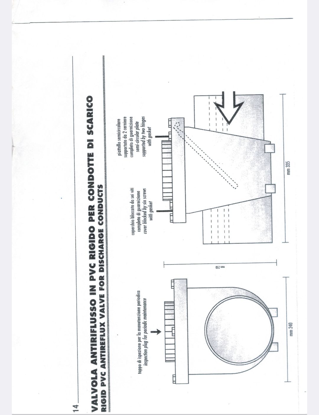 Valvola Antiriflusso Dm.100 Pvc Rosso