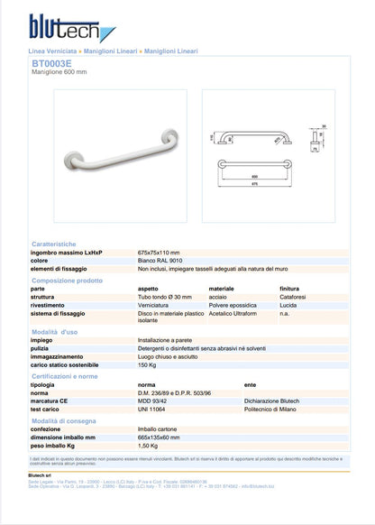 Maniglione Cm.30 Bianco