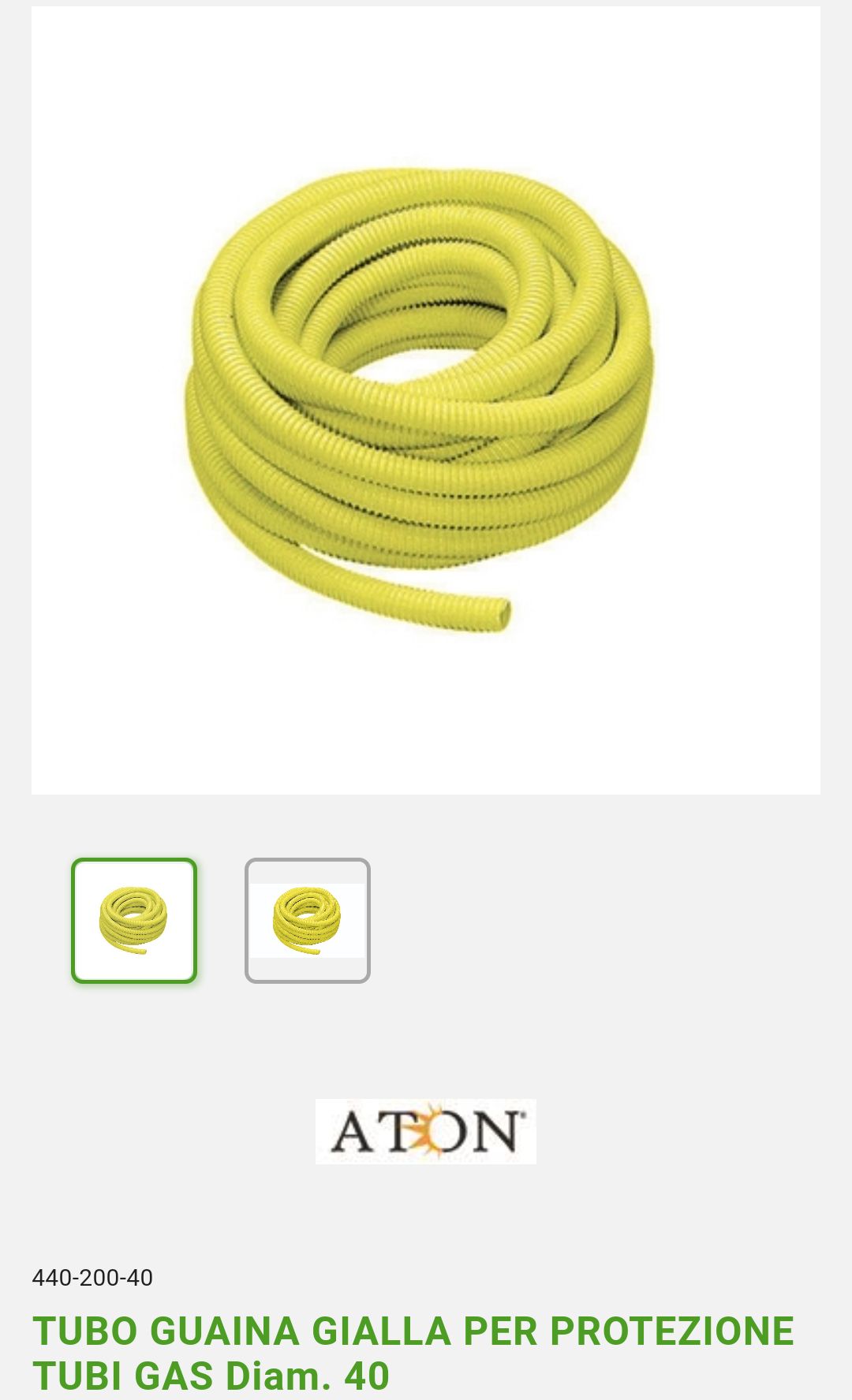 Yellow gas sheath hose dm.40