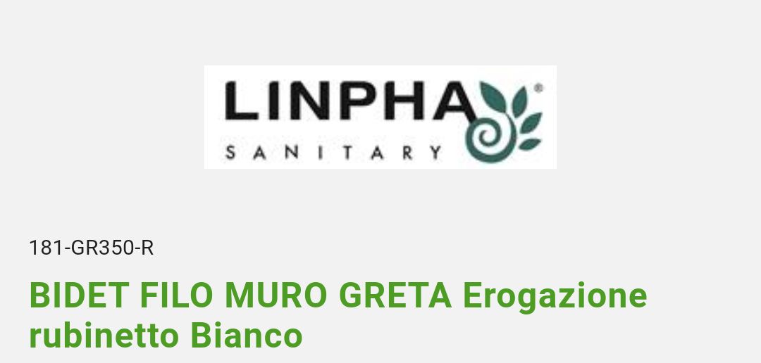 Bidet Greta Bianco Filo Muro Linpha