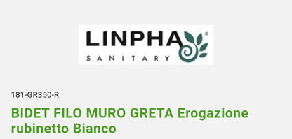 Bidet Greta Bianco Filo Muro Linpha