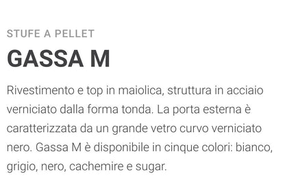 Gassa Bianco MP14 Stufa a Pellet Aria Calda Ventilata Caminetti Montegrappa