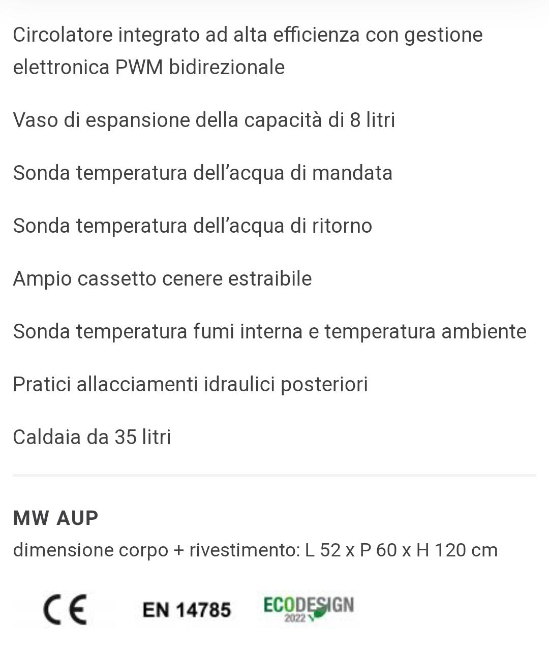 Tile Grigio MW22 Aup Stufa Idro a Pellet Caminetti Montegrappa