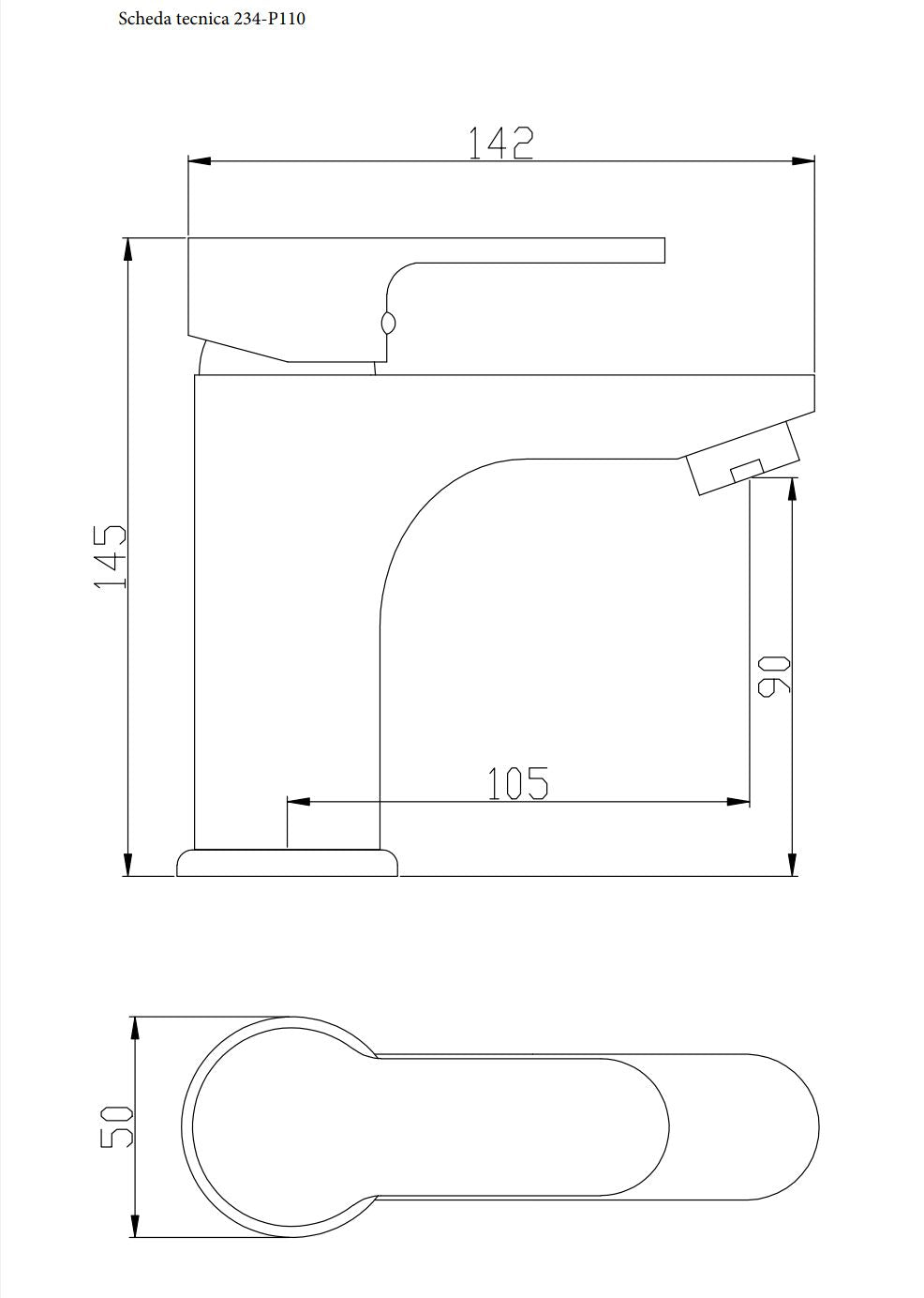 Mélangeur monoc. Lavabo Série Paco Noir Mat Dianflex