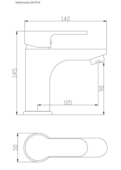 Mélangeur monoc. Lavabo Série Paco Noir Mat Dianflex