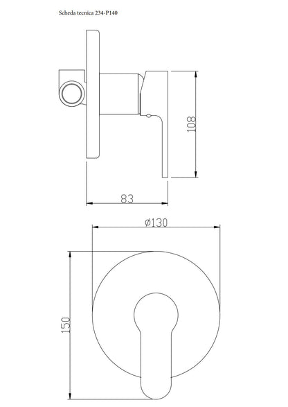 Single lever Inc. Shower Paco Chrome DianHydro