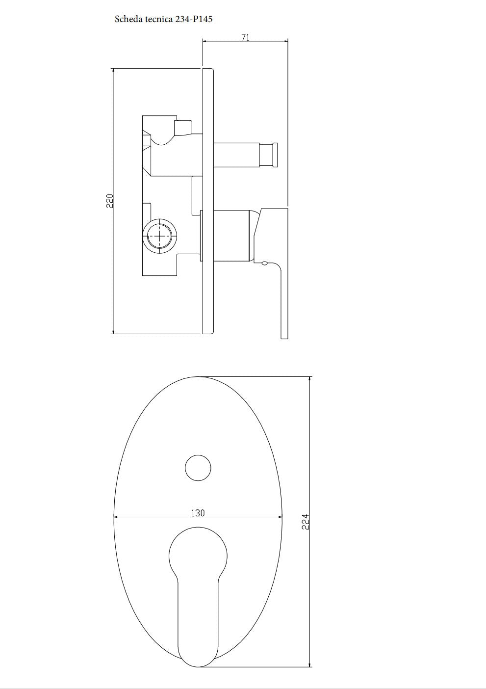 Single lever Inc. Shower Paco Cromo Dianhydro