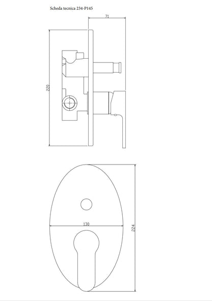 Single lever Inc. Shower Paco Cromo Dianhydro