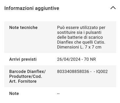 Pulsante Quadro x Batteria Catis