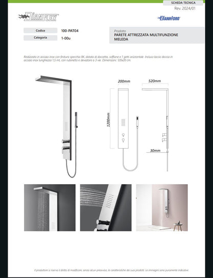 Parete Attrezzata Multifunzione Mod. Meleda Inox Lucidato Dianflex