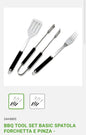 BBQ Tool Set Basic Spatola Forchetta e Pinza Dianflex