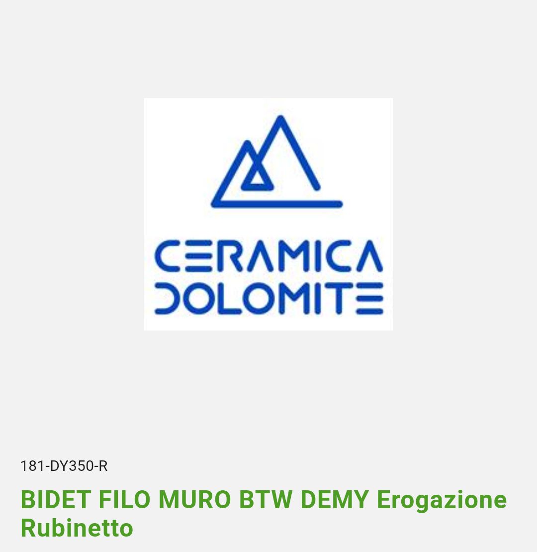 Bidet Filo Muro BTW Demy Dolomite