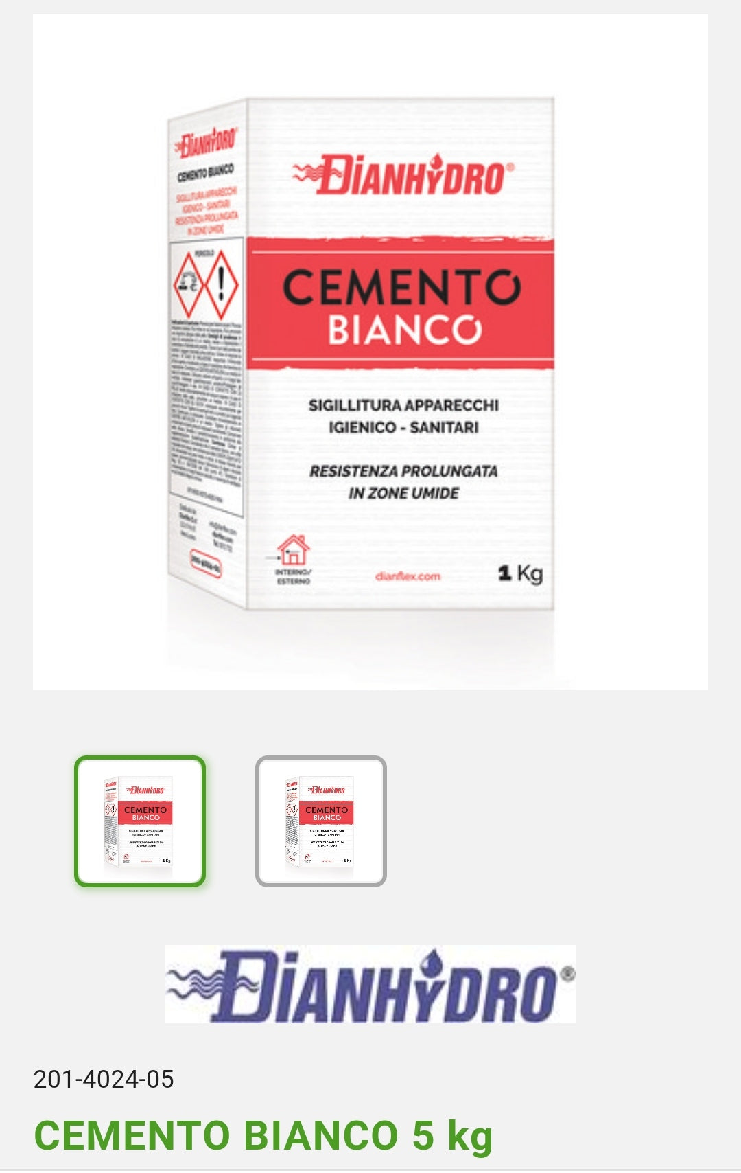 Cemento Bianco 5 kg Dianflex