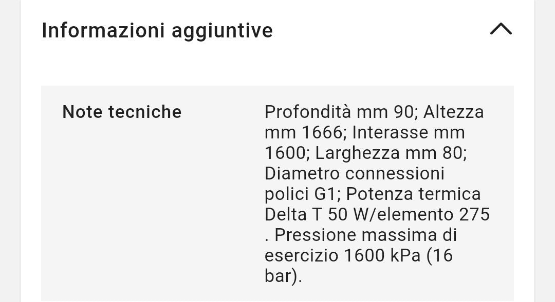 Radiatore in Alluminio Garda S90 H1600 6 Elementi Fondital