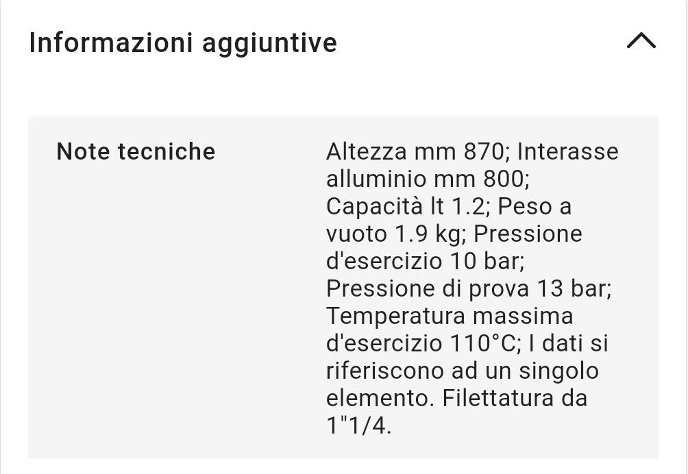 Radiatore Tubolare in Acciaio 3 Colonne Mod. 870 DL 10 Elementi