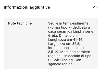 Sedile WC Greta Slim Soft Closing