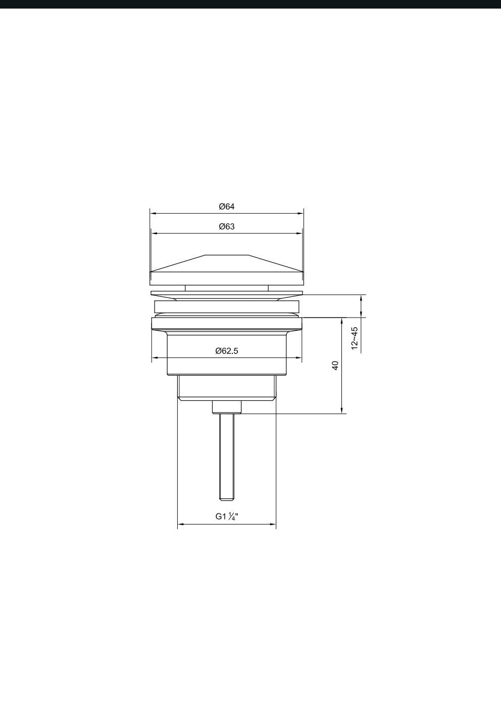 Piletta Lavabo Click-Clack Nera