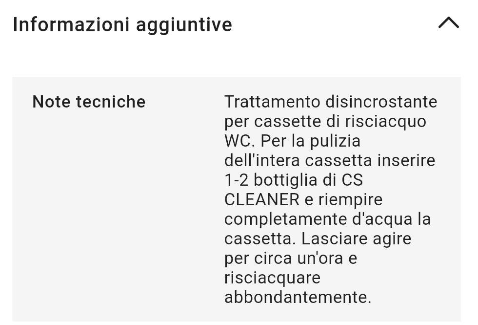 Disincrostante x Cassette WC "CS Cleaner" 1 Lt Fimi