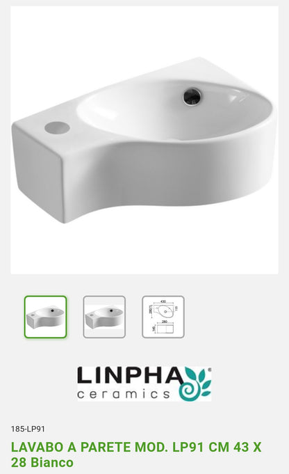 Lavabo a Parete Mod.LP 91 Linpha