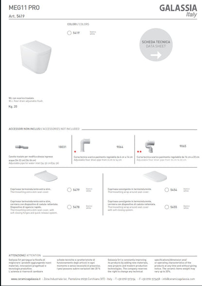 Vaso con Scarico Traslato Bianco Galassia