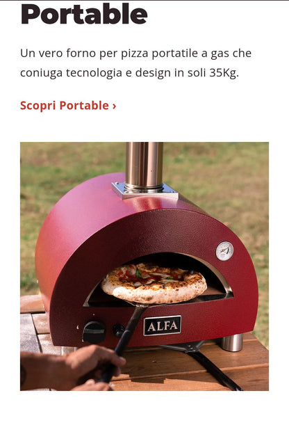 Forno Linea Moderno Portable 1 Pizza Gas Ardesia Grey Alfa