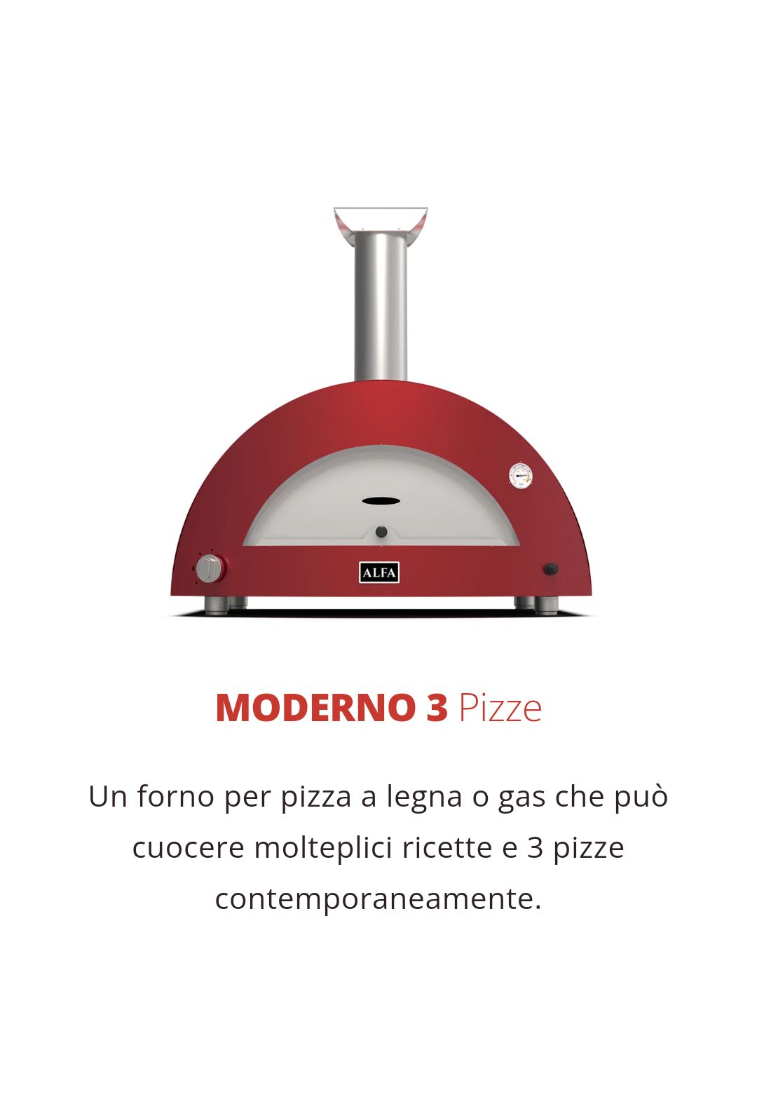 Forno + Base 3 Pizze Gas Ardesia Grey Alfa