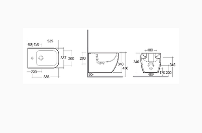 Bidet Sospeso Metropolitan Rak