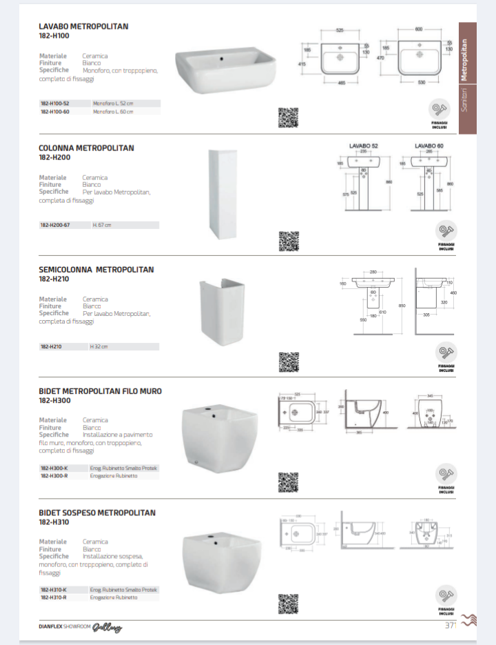 Bidet Sospeso Metropolitan Rak