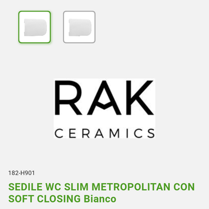 Sedile Wc Metropolitan Slim Soft Closing Bianco Rak