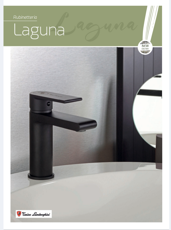 Miscelatore Lavabo Laguna Nero Opaco Leva Arancio Lamborghini