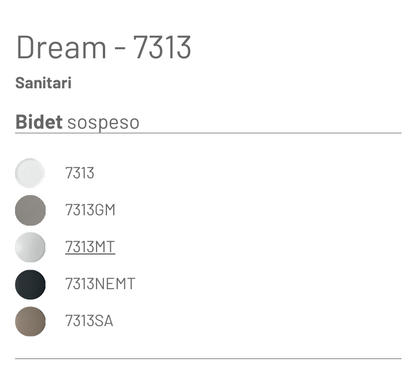 Dream Bidet Sospeso 56 Bianco Matt Galassia