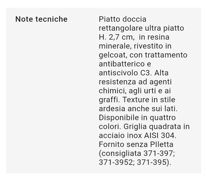 Piatto Doccia 70X80 Bianco Mod. Estasi