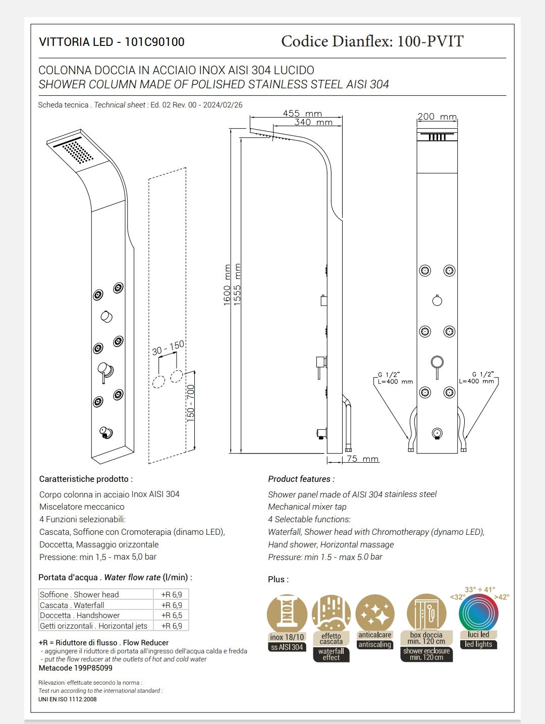 Parete Attrezzata Multifunzione Modello VITTORIA LED