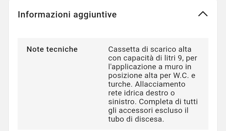 Cassetta di Scarico in Pvc Alta Senza Tubo Bianca