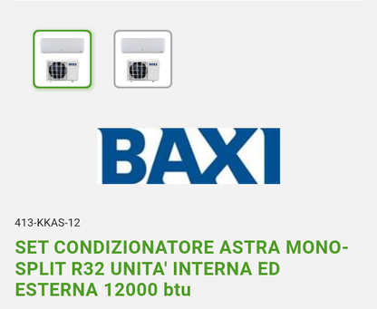 Condizionatore Mod.Astra  R32 12000 Btu Baxi