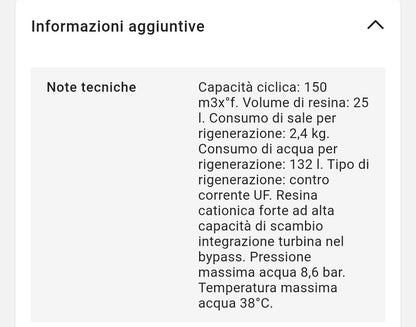 Addolcitore Aquarius 2 Resina 25 Lt Atlas