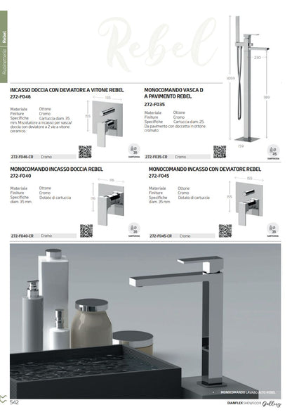 Monocomando Lavabo Rebel Cromo Mariani