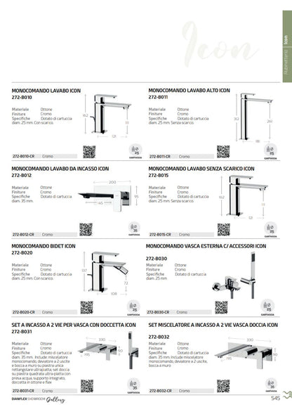 Icon Monocomando Doccia con Deviatore Cromo Mariani