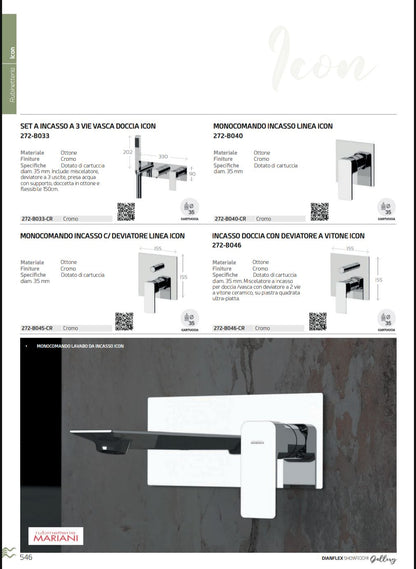 Icon Monocomando Doccia con Deviatore Cromo Mariani