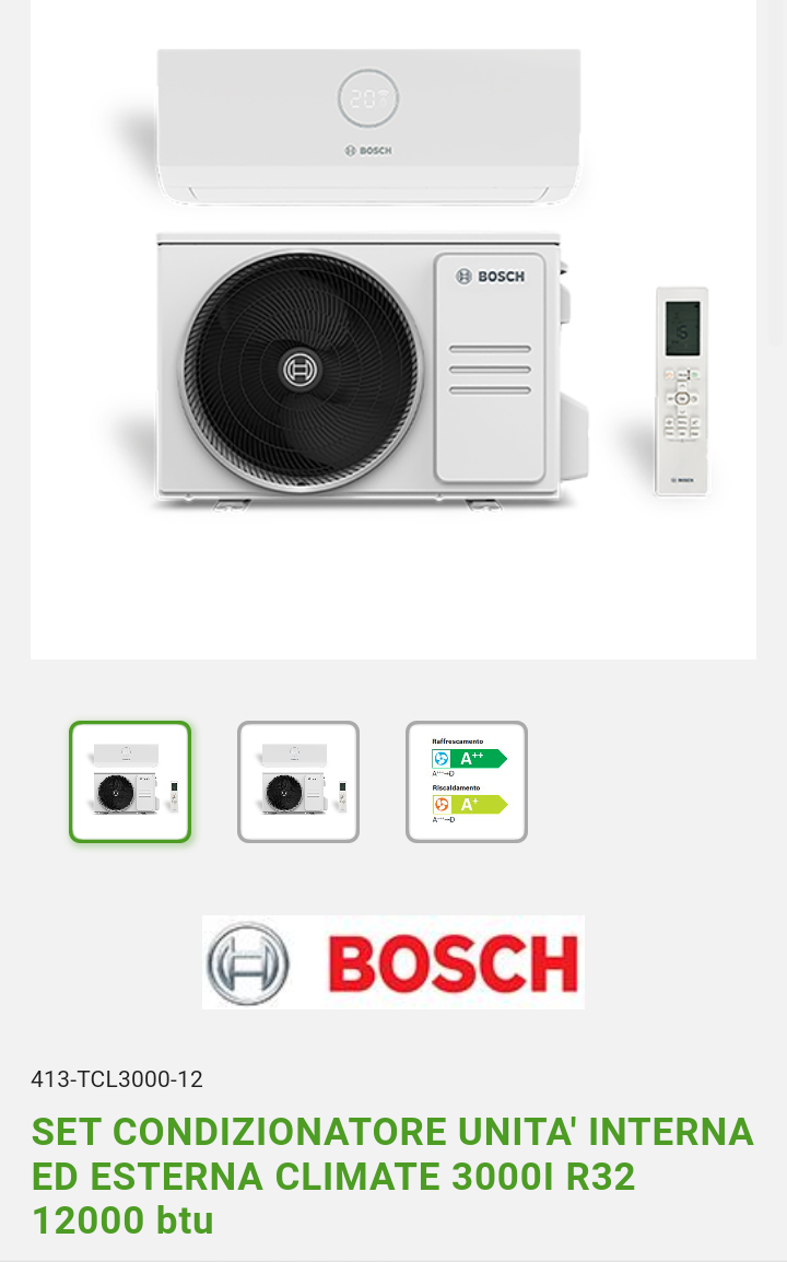 Condizionatore Mod.Climate R32 12000 Btu Bosch